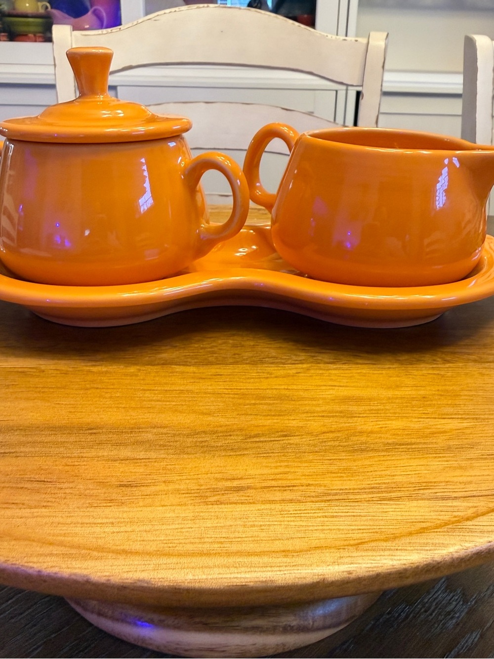 Fiestaware Tangerine Sugar and Creamer set